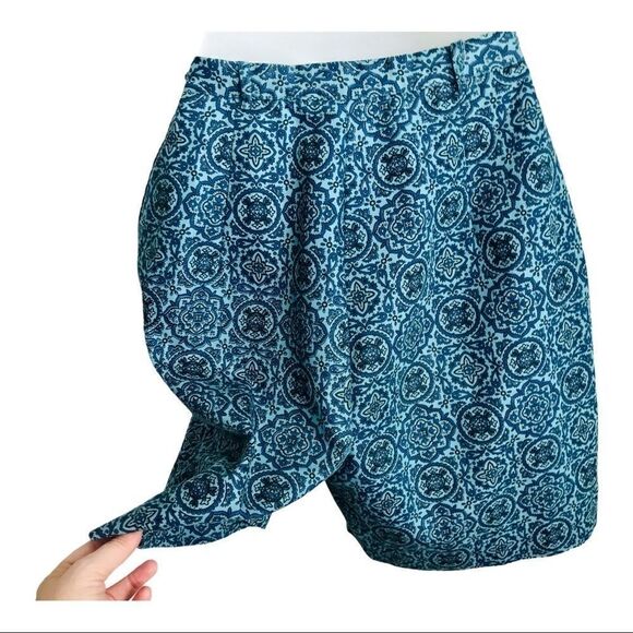 Vintage Paisley Geometric Bermuda Shorts Blue Size Small - Picture 6 of 11